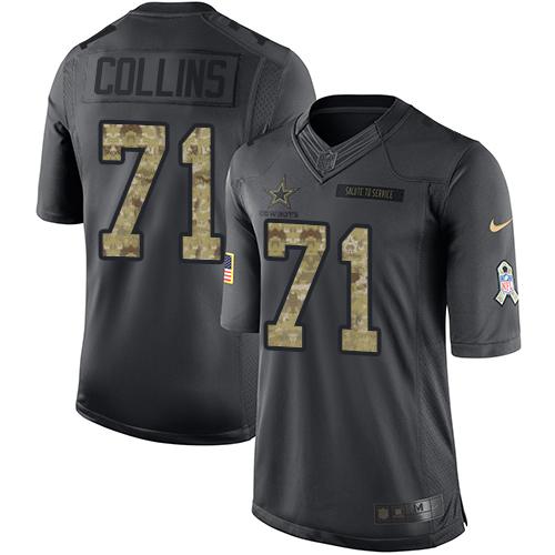 Nike Cowboys #71 La'el Collins Black Men's Stitched NFL Limited 2016 Salute To Service Jersey - Click Image to Close